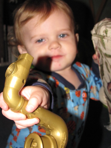 Zach says, 'Here you go, Daddy!'